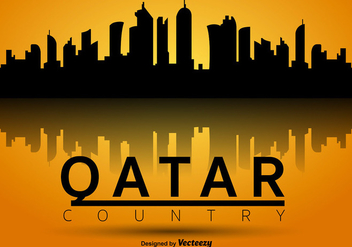 Qatar Vector Silhouette Skyline - бесплатный vector #391119