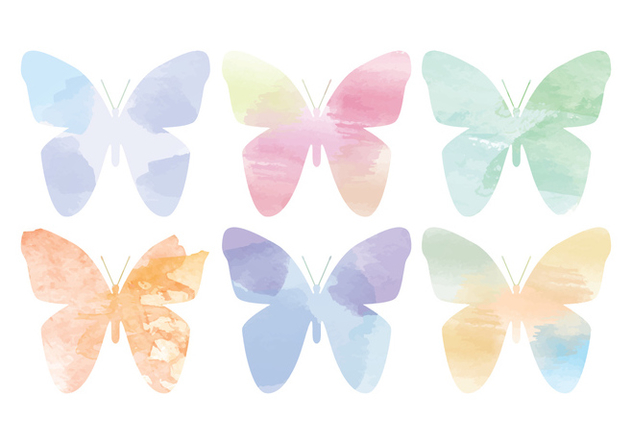 Vector Watercolor Butterflies - бесплатный vector #391259
