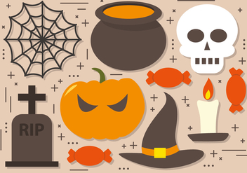 Spooky Halloween Elements Vector Collection - Free vector #391339