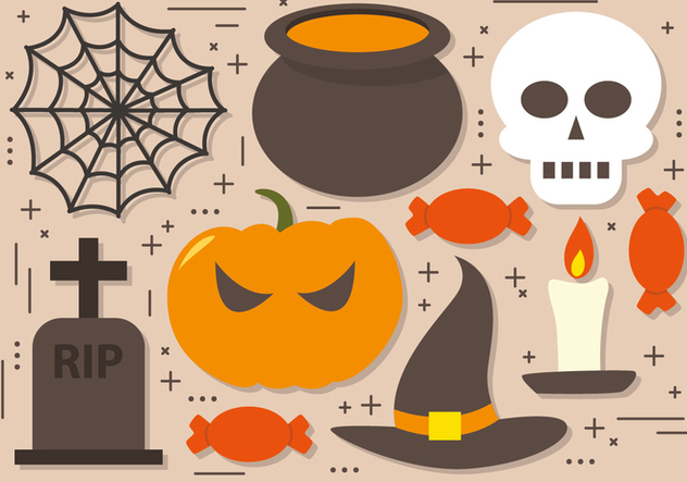 Spooky Halloween Elements Vector Collection - бесплатный vector #391339