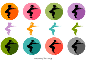 Squat Vector Silhouettes - Free vector #392579