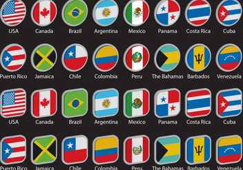 3D Americas Flags - Free vector #395429