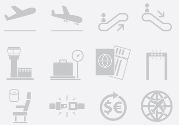 Gray Airport Icons - Free vector #395459