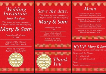 Chinese Wedding Templates - vector gratuit #396909 