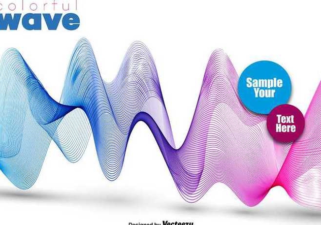 Abstract Colorful Pink And Blue Wave - Vector - Free vector #398069