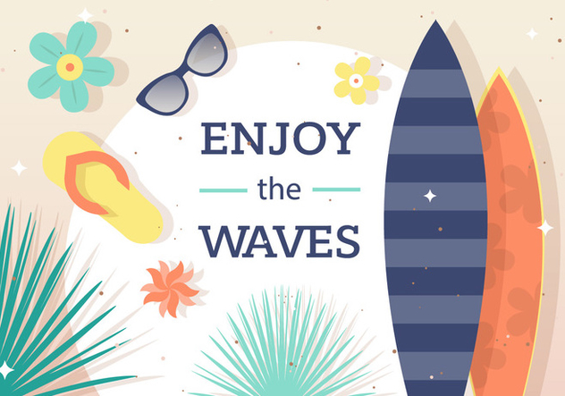 Enjoy the Surf Vector Background - Free vector #398249