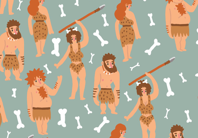 Ice Age Humans Pattern - Free vector #399269