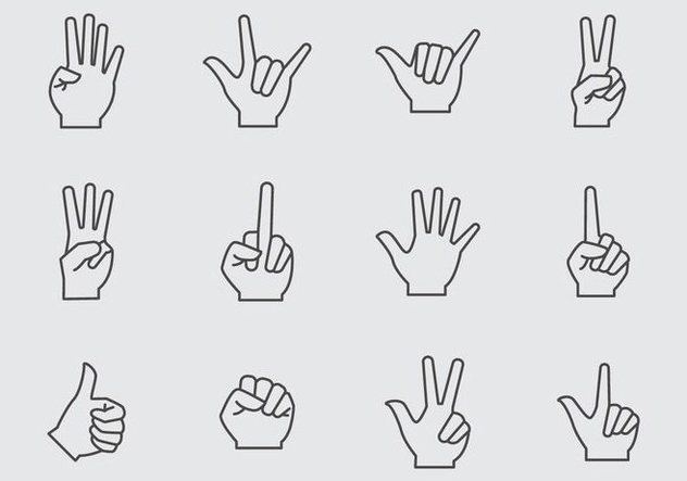 Free Hand Gesture Icons Vector - vector gratuit #399919 