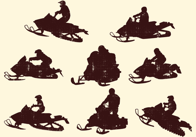 Snowmobiling Silhouette - Free vector #400589