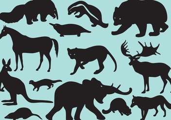 Wild Silhouette Mammals - vector #401309 gratis