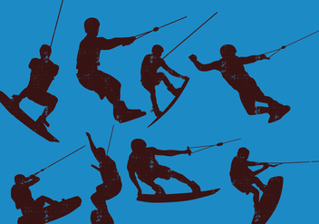 Wakeboarding Silhouette - Free vector #401529