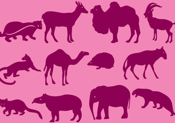 Pink Wild Animal Silhouettes - Free vector #402139