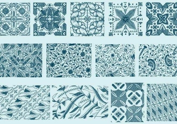 Blue Toile Textures - Free vector #402289
