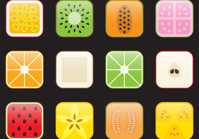 App Fruit Icons - vector #403119 gratis