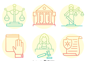 Justice Element Line Icons - Kostenloses vector #405149