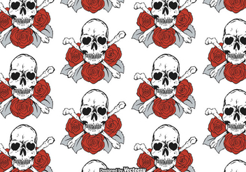 Free Skulls And Roses Vector Pattern - Free vector #405739