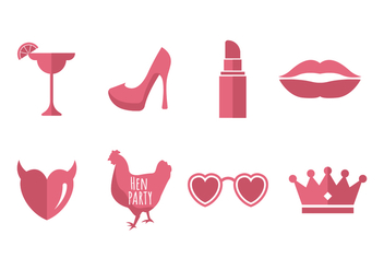 Free Hen Party Icons Vector - Free vector #406319