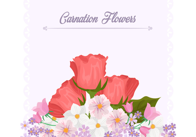 Carnation Flower Background Template - vector #406419 gratis