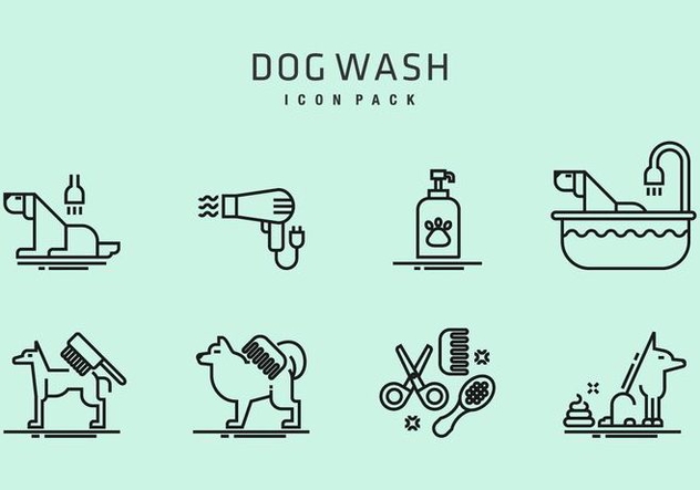 Dog Wash Icons - бесплатный vector #406819