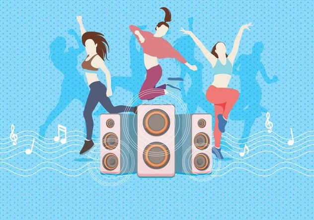 Zumba Dancing With Speaker Vector Free Vector Download 406939 | CannyPic