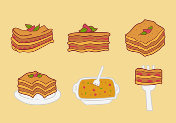 Lasagna food vector illustration - Kostenloses vector #407179