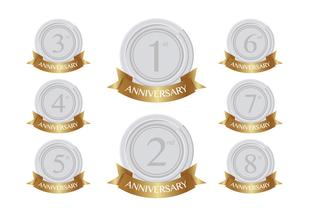 Silver anniversary patches - vector #409299 gratis