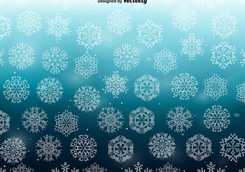 White Snowflakes SEAMLESS Pattern - vector gratuit #411199 