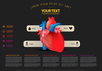 Heart Rate And Blood Realictic Infographic Template - Kostenloses vector #412169