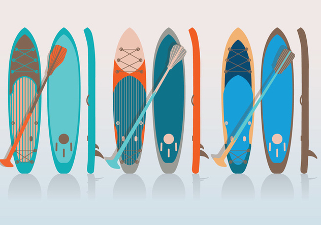 Paddle and Board Vector - бесплатный vector #412489
