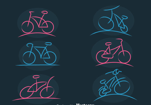Bicycle Sketch Icons Vector - Free vector #413489