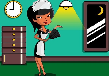 Cute French Maid - Free vector #413999