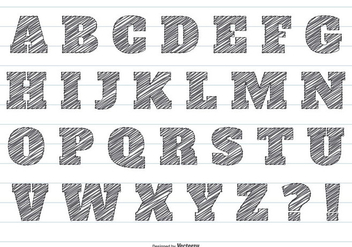 Pencil Scribble Vector Alphabet - vector gratuit #415619 