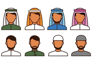 Free Moslem Avatar Icons - vector gratuit #415719 