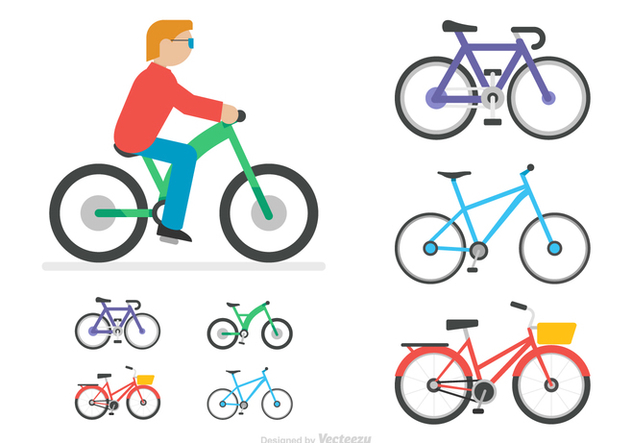 Free Flat Bicycle Vector Icons - Free vector #415809