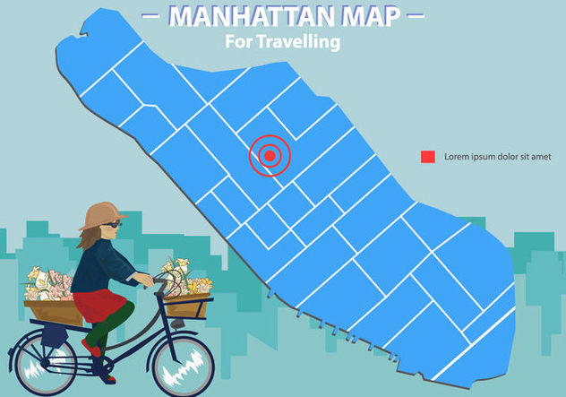 Manhattan Map For Traveller - бесплатный vector #415889