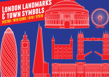 London Landmarks & Town Symbols - vector #416179 gratis