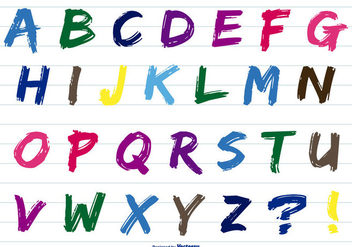 Colorful Paint Stroke Alphabet - vector gratuit #416239 