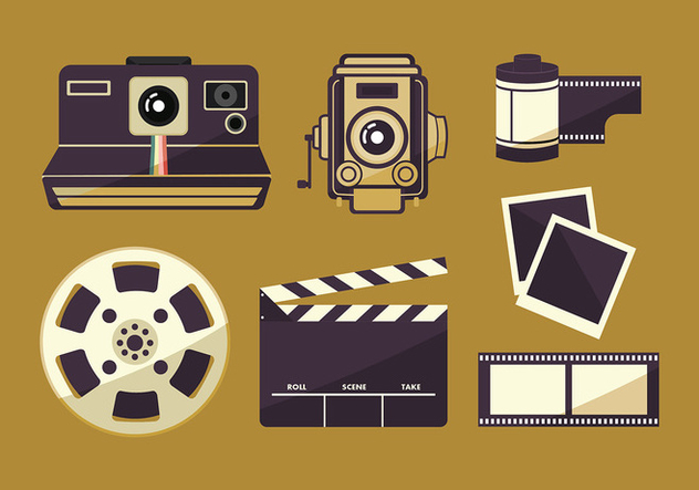 Film Canister and Photography Set Free Vector - Kostenloses vector #416499