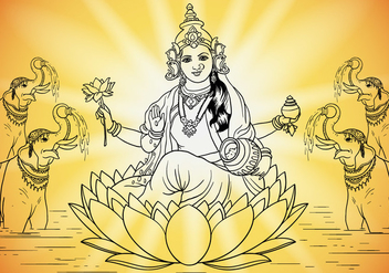 Goddess Lakshmi - Kostenloses vector #416509