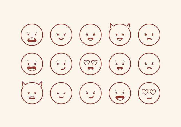Vector Cute Emoticons Set - Free vector #416579