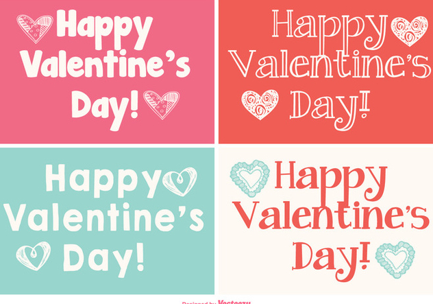 Cute Mini Valentine's Day Cards Collection - Kostenloses vector #417789