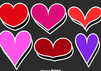 Vector Heart Stickers - vector gratuit #418539 