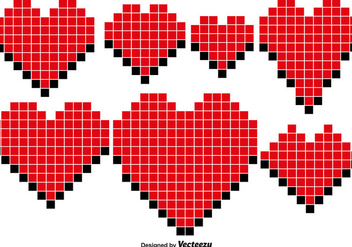 Vector Pixel Hearts - Kostenloses vector #419099