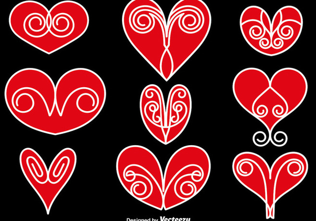 Vector Collection Of Abstract Hearts - Kostenloses vector #419169
