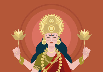 Potrait of Goddes Lakshmi Vector - vector gratuit #419569 