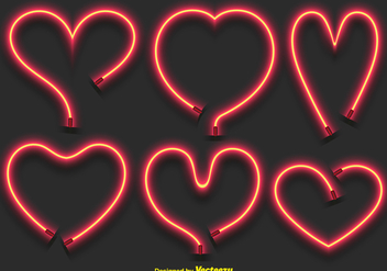 Vector Neon Hearts Set - vector gratuit #419769 