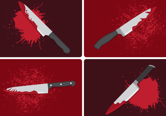 Bloody Knife Crime Concept - Free vector #420689
