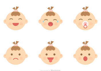 Baby Facial Expression Icons Vector - Free vector #421069