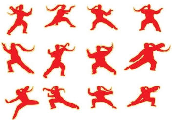 Free Silhouettes Wushu Pose Vector - Free vector #421099