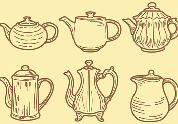 Sketchy Teapot Icons Vector - бесплатный vector #422549
